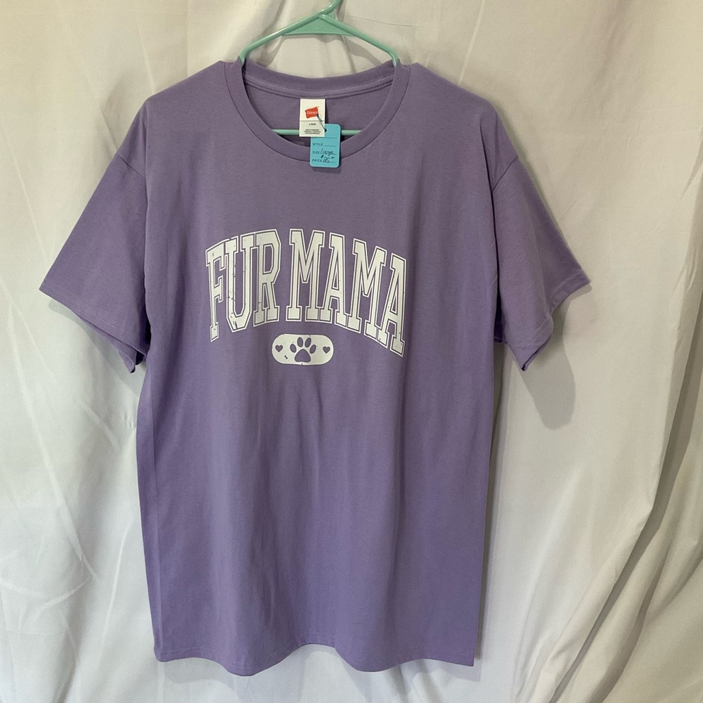 Fur Mama Purple Womens T-Shirt Unisex Size LARGE